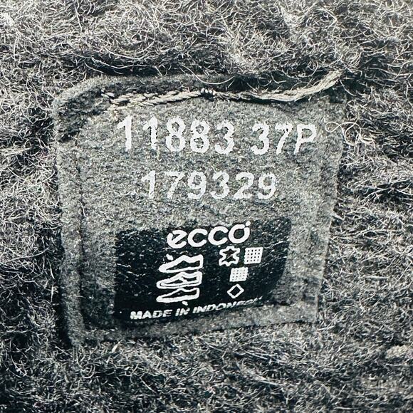 ECCO Women's Black Suede Wool Lined Cuffable Winter Boots Size 37 EU/ 6-6.5 US - Picture 14 of 16